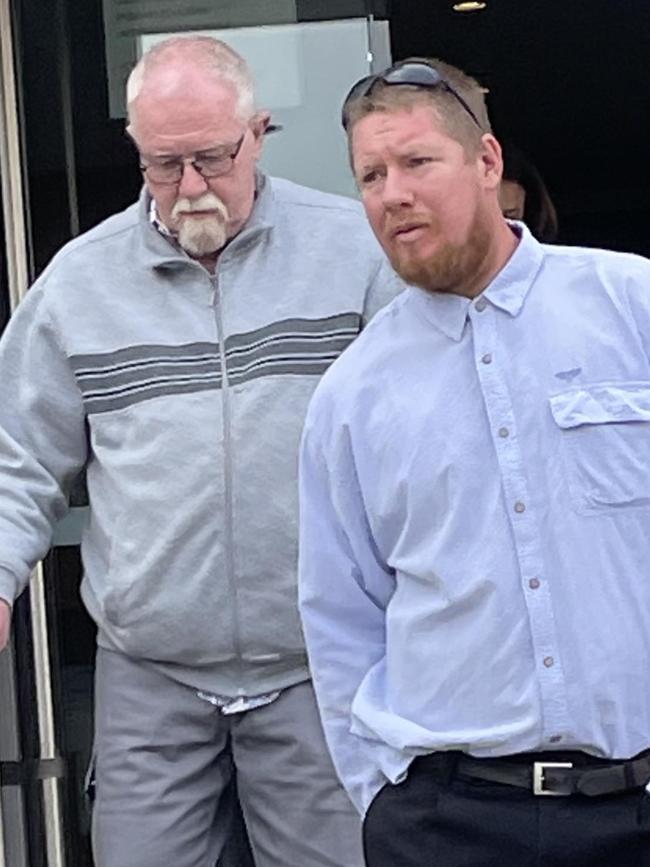 Robert John Parker and Cody James Swann leave Kingaroy Magistrates Court on Thursday, July 13.