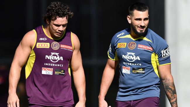 Broncos centres James Roberts and Jack Bird will switch sides.