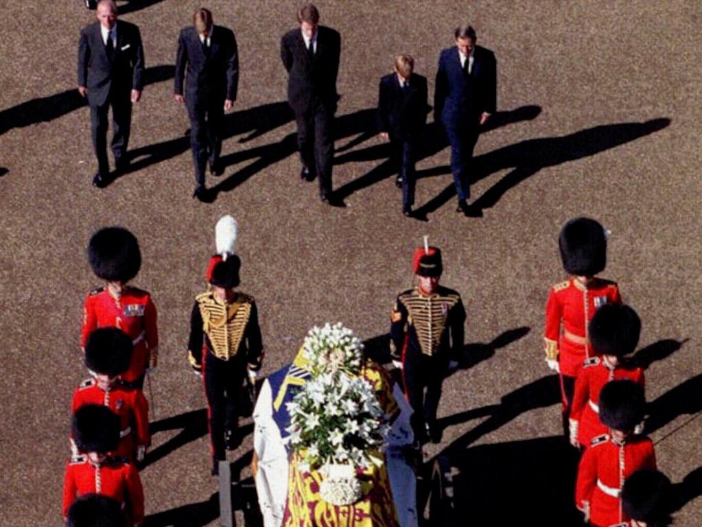 Princess Diana's funeral in 1997. Picture: AP Photo/Kevin Capon/Crown Copyright Reserved