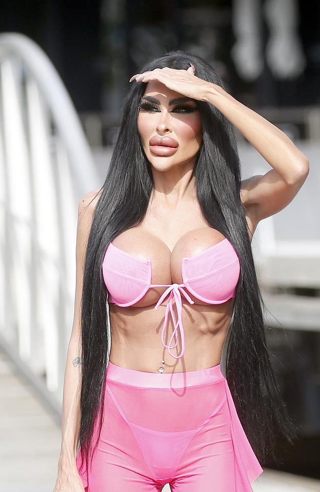 Barbie' doll Tara Jayne McConachy hits Melbourne streets in tiny bikini