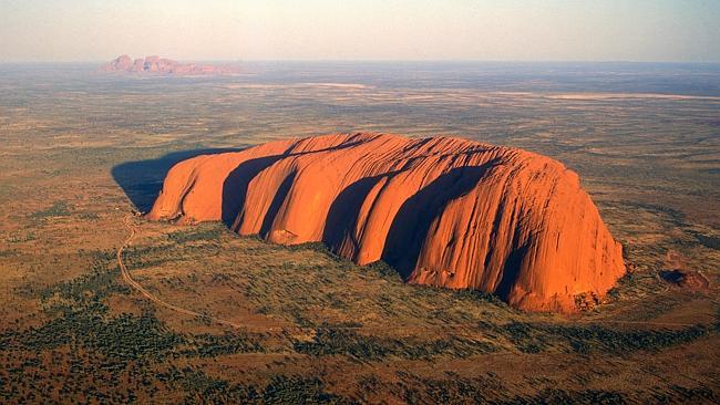 Aerial view of Uluru and the Olgas in the Northern Territories Australia