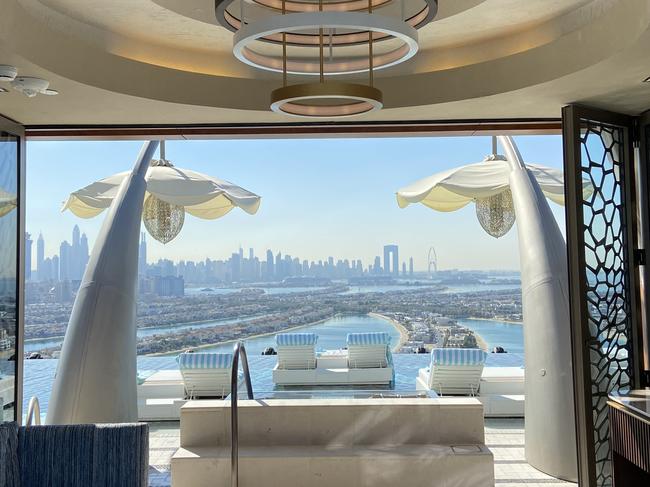 A cabana at Cloud 22 at Atlantis The Royal in Dubai. Picture: Imogen Reid