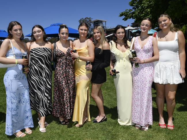 Apiam Bendigo Cup was held at Bendigo Racecourse, Bendigo, Victoria, on Wednesday, October 30th, 2024. Pictured enjoying the horse racing carnival are Elly, Sammi, Xanthe, Eve , Braye, Liv, Grace, Immi. Picture: Andrew Batsch