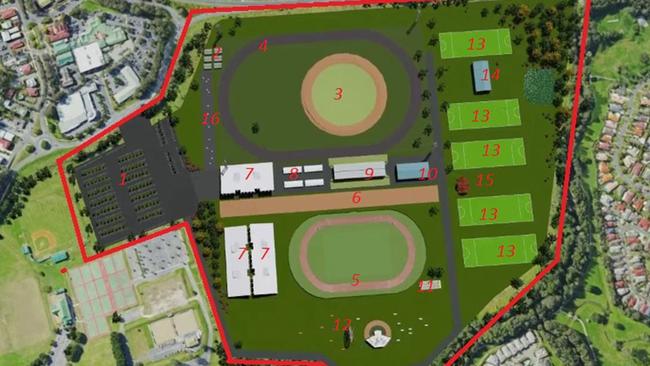 Layout of proposed Gold Coast Showground in Mudgeeraba.