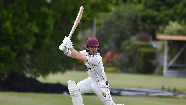 Ipswich batsman Bryn Llewellyn in full cry. Picture, John Gass