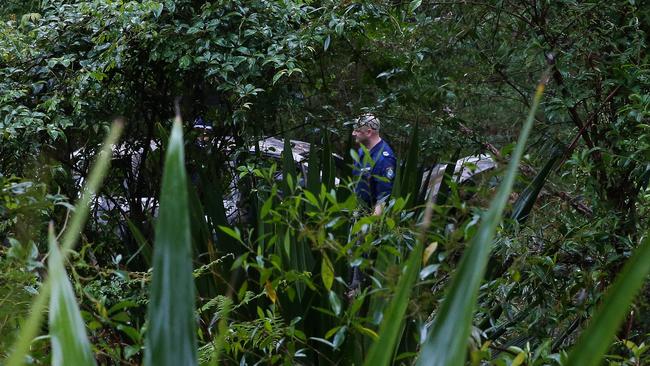 Police remained at the Waterfall crime scene on Tuesday morning. Picture : NCA Newswire / Gaye Gerard