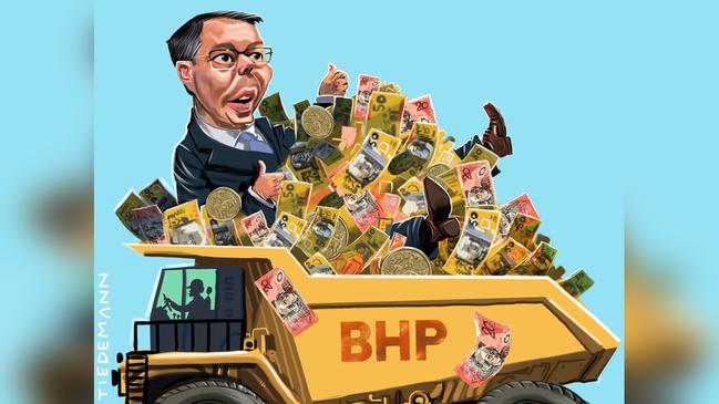 BHP chief Mike Henry Illustration: John Tiedemann