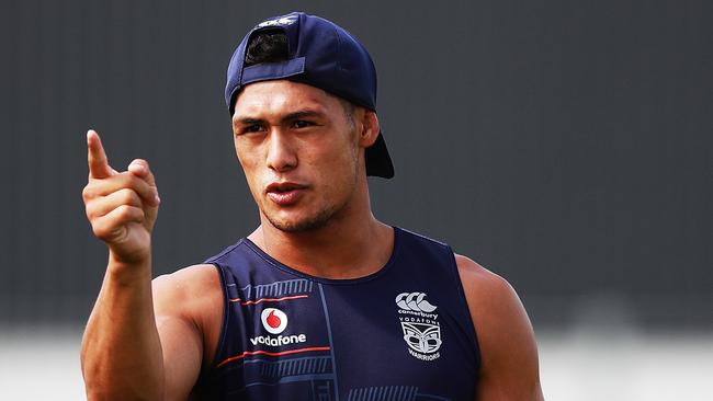 AUCKLAND, NEW ZEALAND — FEBRUARY 08: Roger Tuivasa-Sheck of the Warriors runs through drills during a New Zealand Warriors NRL training session at Mt Smart Stadium on February 8, 2018 in Auckland, New Zealand. (Photo by Hannah Peters/Getty Images)