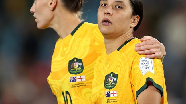 Sam Kerr will be sidelined for up to 12 months. (Photo by Brendon Thorne/Getty Images)