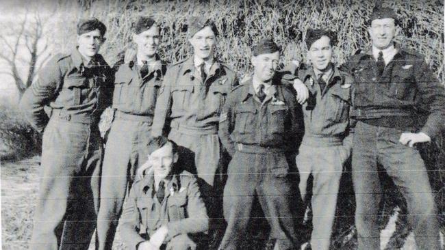 John Bede (Jack) Newman, (back left) was shot out of the skies over Germany during one of the great military debacles of World War 11. The Nuremberg Raid which took place on March 30/31 1944