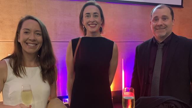(From left to right) Shay Nolan, Kim Clemesha and Stephen Vassallo at the MECC on July 20 for the 2022 Queensland Mining Awards.