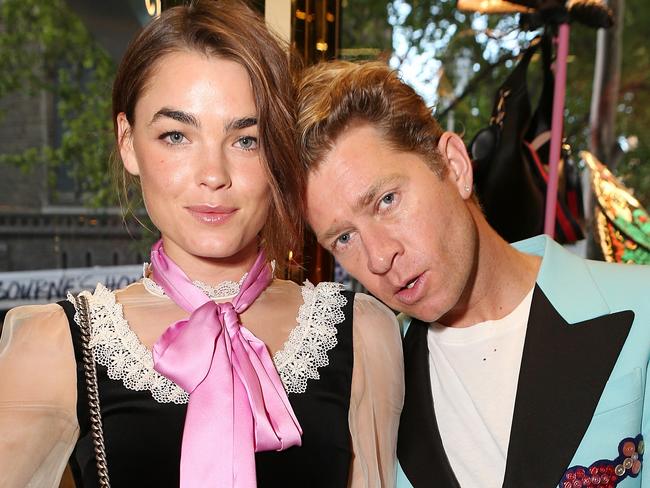 Bambi Northwood-Blyth and husband Dan Single, who is recovering after a hotel balcony fall in Paris. Picture: Julie Kiriacoudis