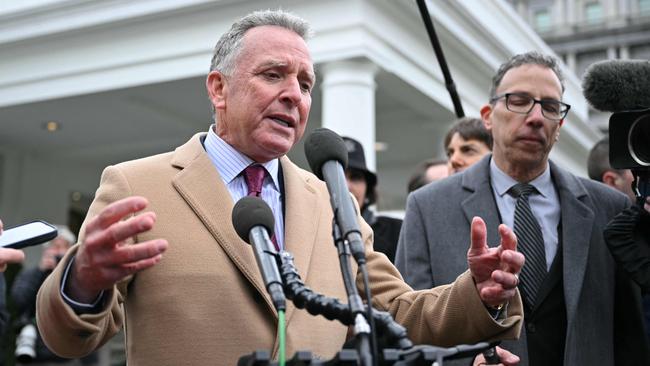 US Middle East envoy Steve Witkoff speaks to reporters outside the West Wing of the White House earlier this month. Picture: Mandel Ngan / AFP