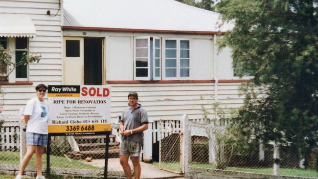 RENOVATORS’ DELIGHT: (above) Caylie and David Jeffery outside the Heussler Tce house they bought in 1996.