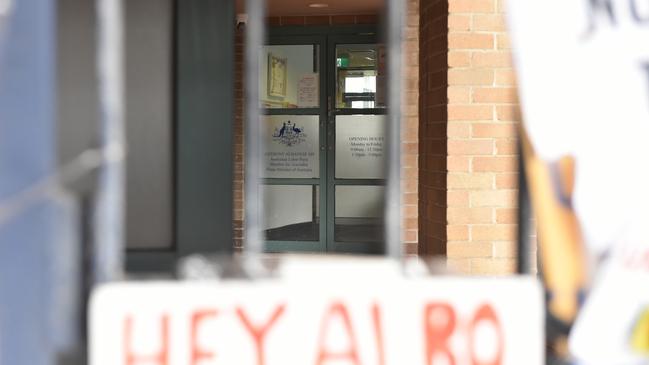 Metal gates at the PM’s electorate office. Picture: Noah Yim