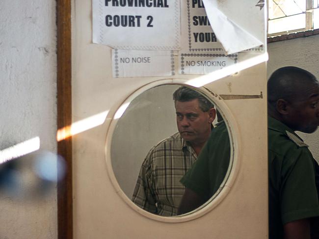 Bailed ... Professional Zimbabwean hunter Theo Bronkhorst and local landowner Honest Ndlovu appeared in a Zimbabwean court on poaching charges on July 29 after a wealthy American dentist killed a beloved lion just outside a national park, sparking criticism around the world Picture: AFP