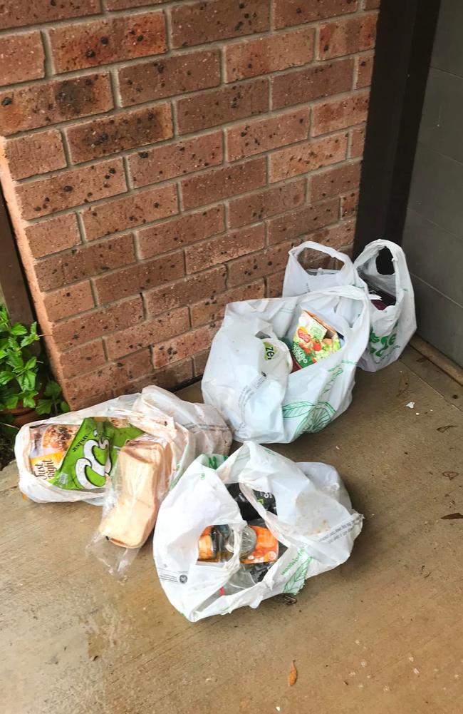 An 85-year-old woman’s groceries were allegedly left ‘dumped’ in the rain, more than 300 metres from where she lived. Picture: Facebook