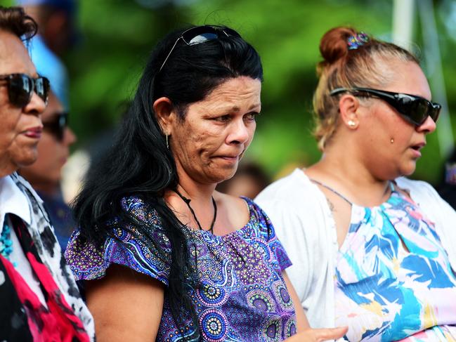 Smoking Ceremony and Memorial held for Barak Austral 5 and Jhulio Sariago 3, the two boys who drowned in the Ross River. Mother Leeann Eatts. Picture: Alix Sweeney