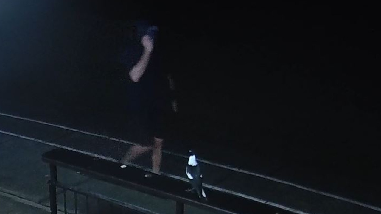 The alleged offender covered their face as they passed security cameras. Picture: Mudgeeraba Soccer club