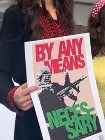 The young pro-Palestinian protester in Melbourne.