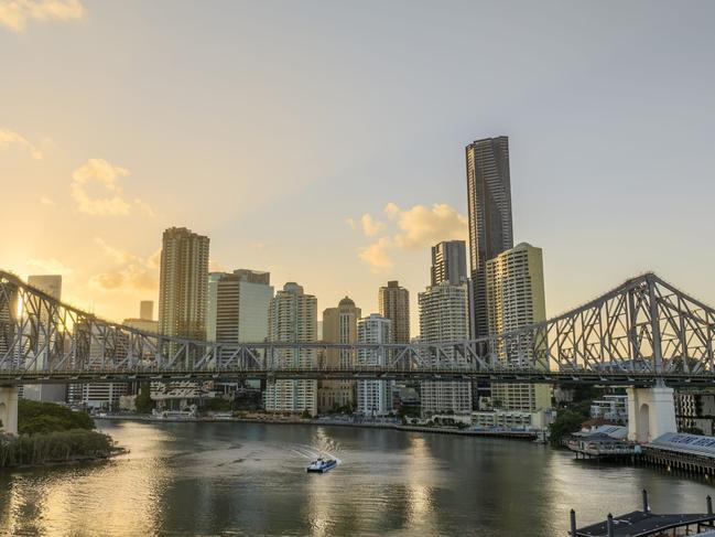 Brisbane River, Story Bridge and city skyline. Picture: TEQ