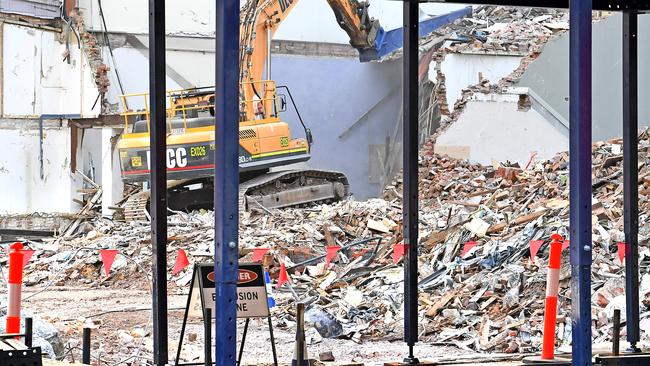 Construction work at the corner of Mary and Albert st, Brisbane. Wednesday November 4, 2019. (AAP image, John Gass)