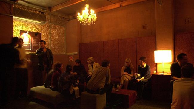 The opulently appointed upstairs room at Vodka Bar in 2001. Picture: James Elsby