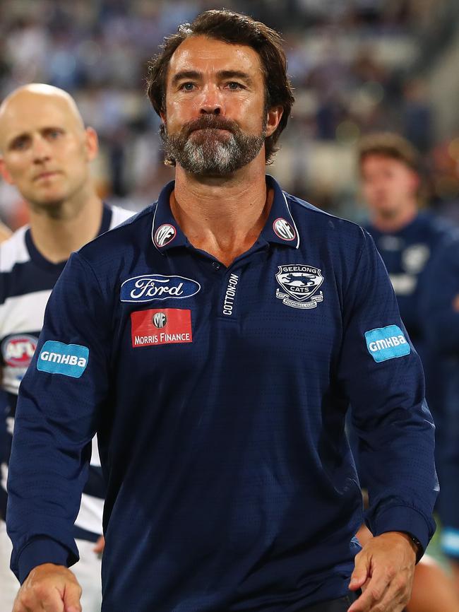 Geelong coach Chris Scott after the loss to the Tigers. Picture: Chris Hyde/AFL Photos