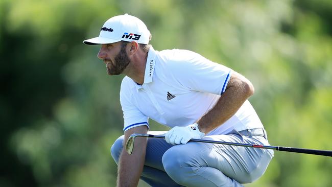 Dustin Johnson leads in Hawaii after the third round.