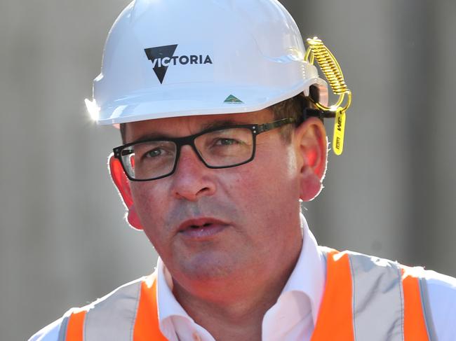 MELBOURNE, AUSTRALIA - NewsWire Photos, FEBRUARY 22, 2022. The Victorian Premier, Daniel Andrews and the Minister for Transport Infrastructure, Jacinta Allan, hold a press conference at the Metro Tunnel project in Melbourne. : NCA NewsWire / David Crosling POOL via NCA NewsWire