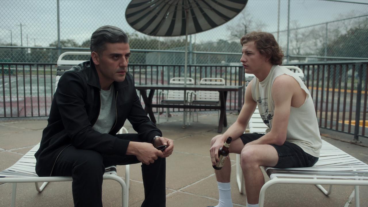 Oscar Isaac and Tye Sheridan in The Card Counter. Picture: Focus Features