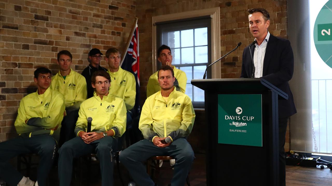 Todd Woodbridge presented the official draw for the 2022 Davis Cup Qualifier between Australia and Hungary earlier this month.
