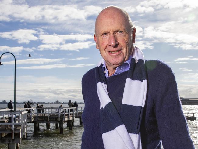 Former Geelong player and club president and Richmond premiership player Gareth Andrews for a yarn about Gareth's thoughts on the Cats ahead of the Grand Final. Picture: Sarah Matray