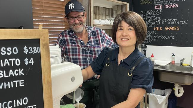 At Mykie's Cafe On Lily, Michael Beatty and Kie Miller said they enjoy providing good value coffee and food at their Cairns North business. Picture: Alison Paterson