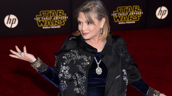 Carrie Fisher’s pithy comments on Twitter gained her a large following on the social media site. Picture: AFP