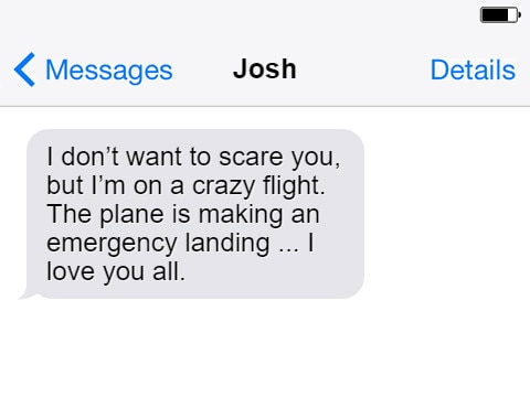 The chilling text Josh Barker sent his mum.