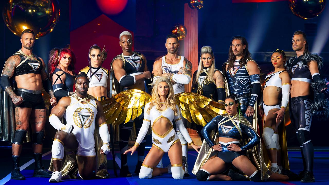 Jett Kenny (far right) with the new-look Gladiators cast.