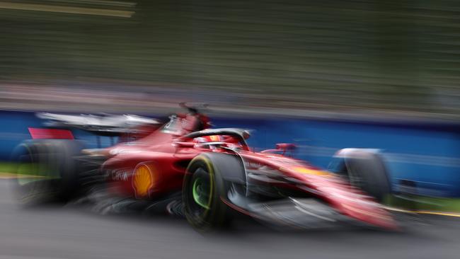 Charles Leclerc in the Ferrari during the 2nd session. Photo by Michael Klein