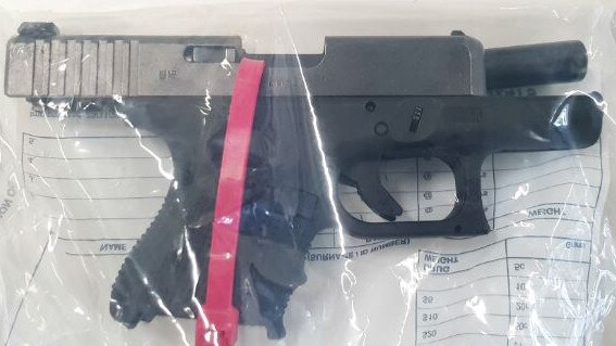 The gun seized by police during a raid on new bikie gang Rock Machine in Adelaide. Picture: SAPOL