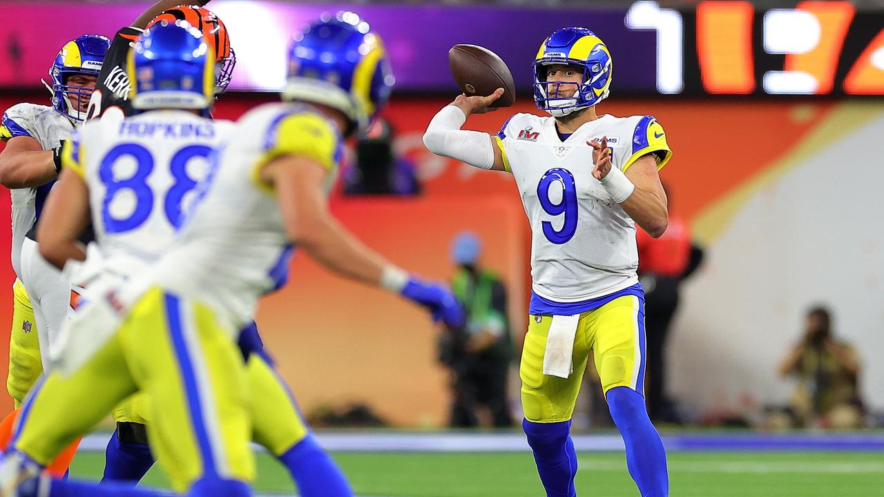 Moment Rams QB Matthew Stafford turns his back on photographer who fell of  rally stage