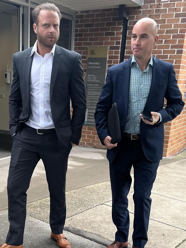 Daniel Sroba (left) and Thomas Eustice (right) pictured leaving Waverley Local Court.