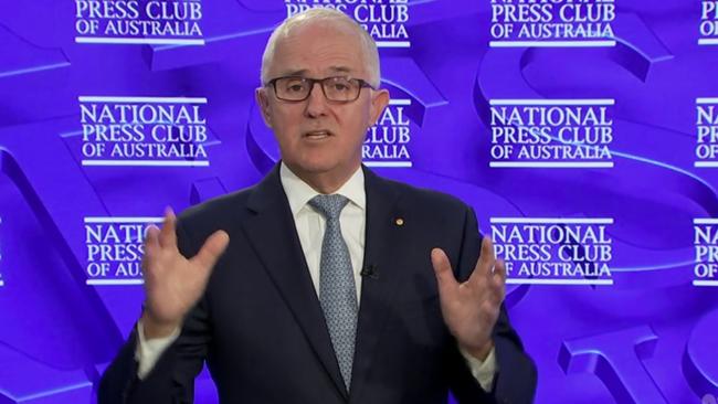 Malcolm Turnbull appearsat the National Press Club on Wednesday.