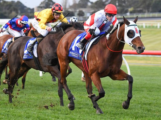 Nerone ridden by Craig Williams wins the The Big Screen Company Handicap  at Sandown Racecourse on July 13, 2022 in Melbourne, Australia. (Photo by Pat Scala/Racing Photos via Getty Images)