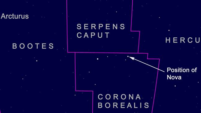 This chart shows the constellation of Corona Borealis. Diagram: Martin George