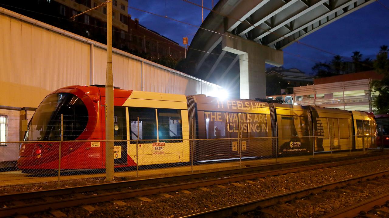 The inner west light rail service from Dulwich Hill to Central Station has been decommissioned for 18 months after cracks appeared. Picture: Toby Zerna