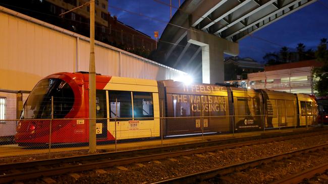 The inner west light rail service from Dulwich Hill to Central Station has been decommissioned for 18 months after cracks appeared. Picture: Toby Zerna