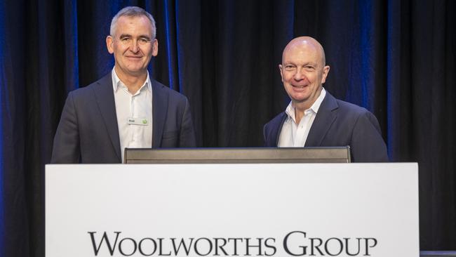 Woolworths, led by Brad Banducci (left), has given its corproate logo a refresh to reflect the retail heavyweight’s vast operations. Picture: Dallas Kilponen/Woolworths