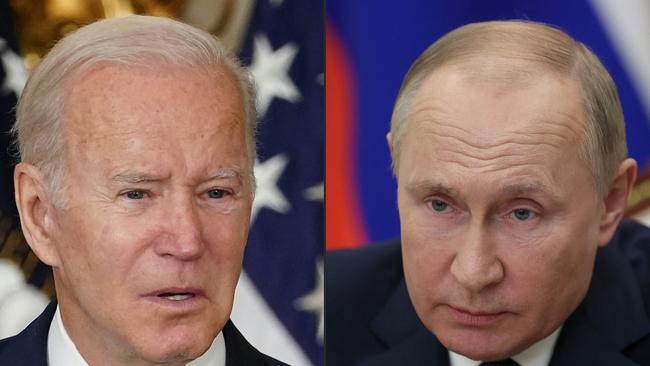 President Joe Biden and Russian President Vladimir Putin. Pictures: AFP