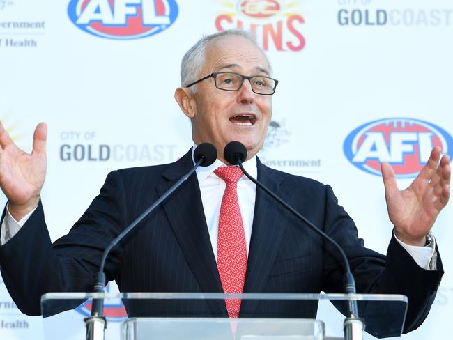 Malcolm Turnbull’s leadership has been marred by political infighting. Picture: Bradley Kanaris/AFL Media/Getty Images