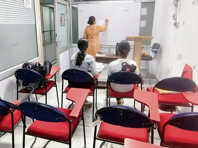 An IELTS (International English Language Testing System) class in India. Picture: The Tribune